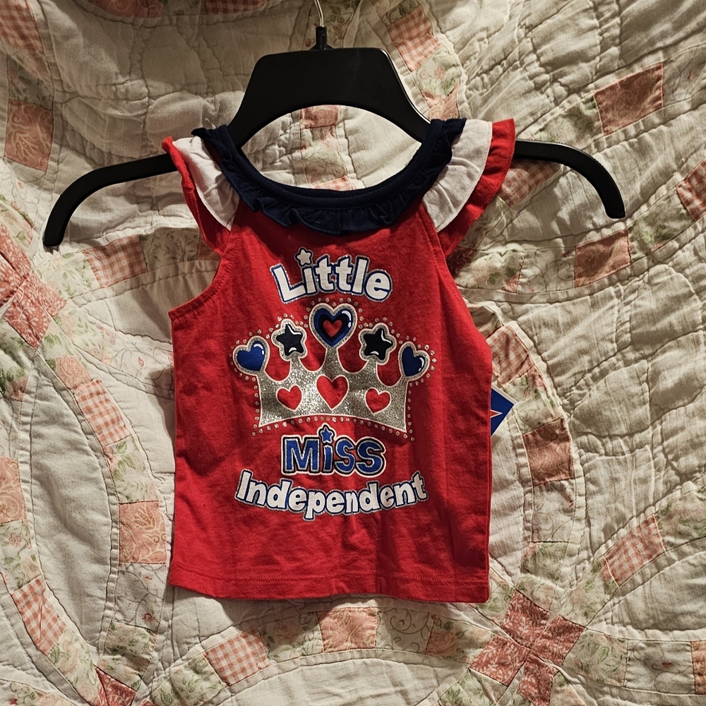 Little Miss Independent Red Kids Top